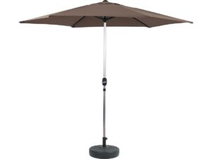 Parasol jardin droit Alu « Sol » – Rond – Ø 3m – Taupe – Avec pied à lester