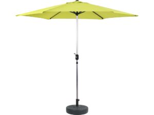 Parasol jardin droit Alu « Sol » – Rond – Ø 3m – Vert – Avec pied à lester