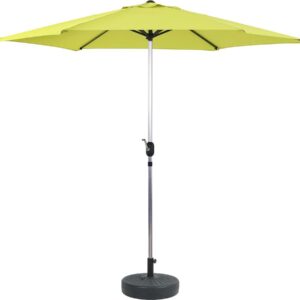Parasol jardin droit Alu "Sol" - Rond - Ø 3m - Vert - Avec pied à lester
