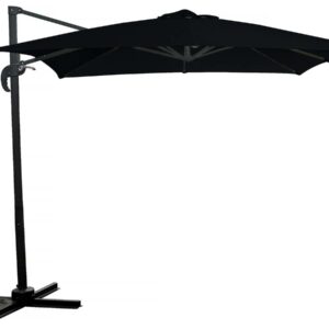 Parasol Jardin Déporté Noir 2.5 x 2.5 m - Design Moderne, Inclinaison Réglable, Anti-UV