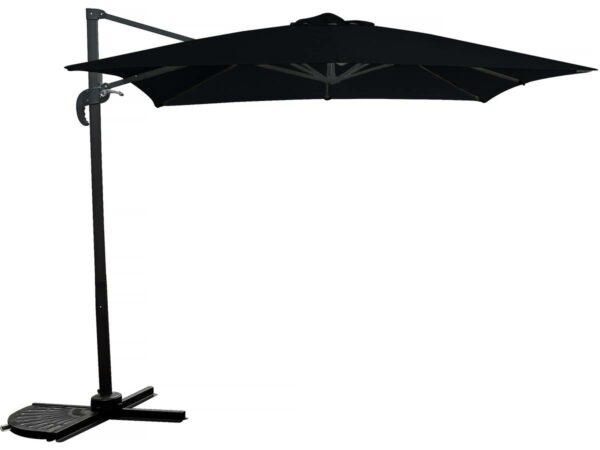 Parasol Jardin Déporté Noir 2.5 x 2.5 m - Design Moderne, Inclinaison Réglable, Anti-UV