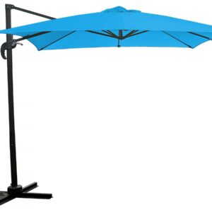 Parasol Jardin Déporté "Soleil" 2.5x2.5m Bleu - Design Moderne, Anti-UV, Pivotant 360°