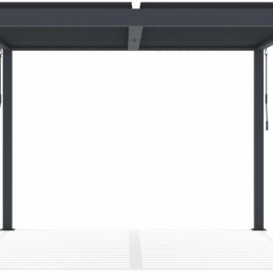 Pergola Bioclimatique en Aluminium Windsor Premium 3x3 avec LEDs - Gris Anthracite