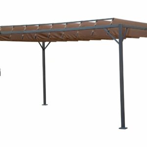Pergola Bioclimatique en Tissu "Lodge" 3x4 m - Taupe | Résistante & Orientable