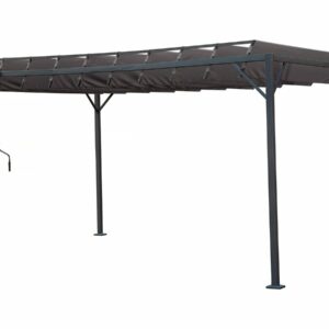 Pergola Bioclimatique Tissu "Lodge" 3x4 m Anthracite – Style Moderne & Fonctionnalité