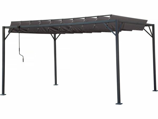 Pergola Bioclimatique Tissu "Lodge" 3x4 m Anthracite – Style Moderne & Fonctionnalité