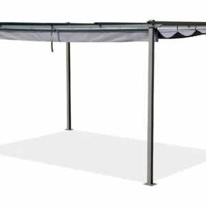 Pergola en métal avec toit rétractable 3x4m Gris anthracite – Design moderne et robuste