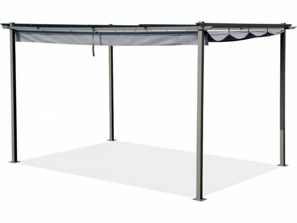 Pergola en métal avec toit rétractable 3x4m Gris anthracite – Design moderne et robuste