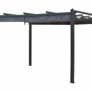 Pergola en Aluminium avec Toit Rétractable 3x4m Gris Anthracite – Idéal pour Aménagement Extérieur Moderne