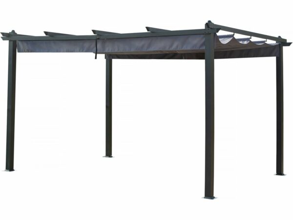 Pergola en Aluminium avec Toit Rétractable 3x4m Gris Anthracite – Idéal pour Aménagement Extérieur Moderne