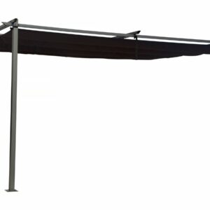 Pergola adossée avec toit rétractable 3x4 m Gris anthracite - Résistante, Anti-UV et Anti-rouille