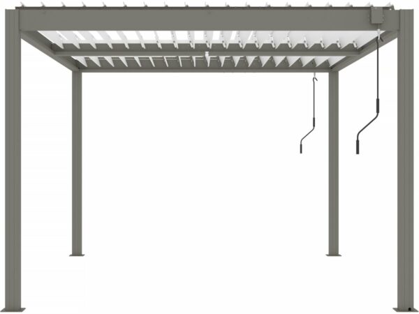 Pergola bioclimatique avec led "Windsor premium" en aluminium 3 x 4 - Taupe