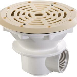 Bonde de Fond Ø 210 mm avec Grille en ABS "Parker" – Beige, Idéal pour Installation Sanitaire