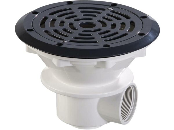 Bonde de fond  Ø 210 mm avec grille en ABS "Parker" - Gris anthracite