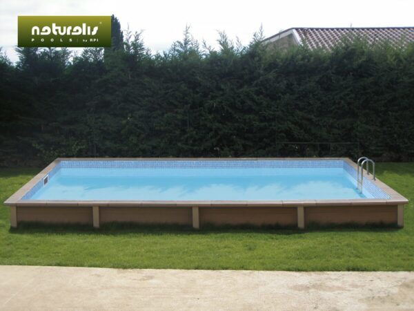Piscine en Kit en Béton Aspect Bois Rectangulaire 4.67 x 3.24 m - Naturalis