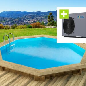 Piscine en Bois "Verona" 5.10x1.20 m avec Pompe à Chaleur 6.1 kW – Installation Flexible et Design Naturel