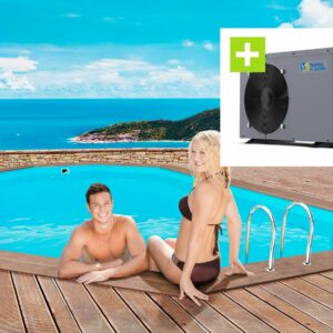 Piscine en Bois "Rio 120" avec Pompe à Chaleur 6.1 kW – Dimensions 5.60 x 3.70 m pour un Été en Famille