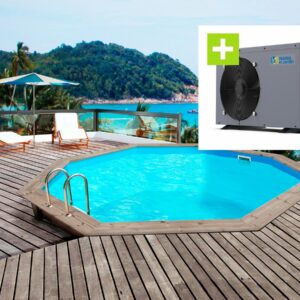 Piscine en Bois "Venecia" 5.80 x 1.31 m avec Pompe à Chaleur 6.1 kW – Installation Facile et Élégante