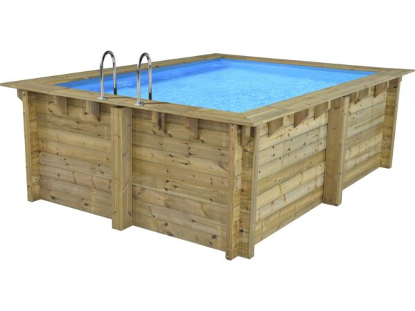 Piscine en bois rectangle "Caimans" 4.10 x 3.00 m - Piscine bois semi-enterrée ou enterrée