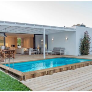 Piscine en Bois Rectangle "Tobago" 6.20 x 3.00 m – Kit Piscine Hors Sol en Pin Traité Autoclave
