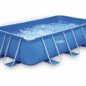 Piscine tubulaire rectangulaire LUDO 1 - 4 x 2 x 1 m avec filtration à cartouche - Facile à assembler et durable
