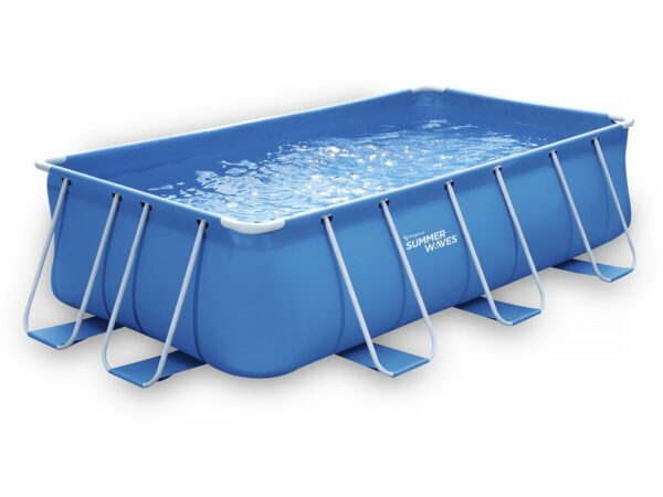 Piscine tubulaire rectangulaire LUDO 2 - 4 x 2 x 1.22 m avec filtration 2.3 m³/h | Facile à assembler et durable