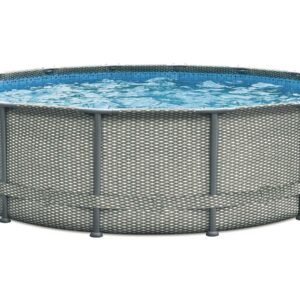 Piscine tubulaire "Elite" Ø 4,88 m avec liner imprimé, filtration 5.29 m³/h, échelle et accessoires - Idéal pour jardin