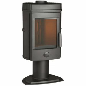 Poêle à Bois Fonte "Mesnil" 12 KW - Design Antracite, Surface 40-100 m² - Certification Flamme Verte 7 Étoiles