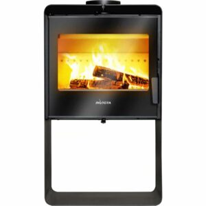 Poêle à Bois en Acier "Boree" - Puissance 10 KW - Design Moderne Noir - Surface 70m²