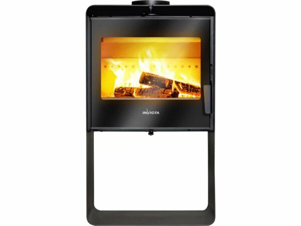 Poêle à Bois en Acier "Boree" - Puissance 10 KW - Design Moderne Noir - Surface 70m²