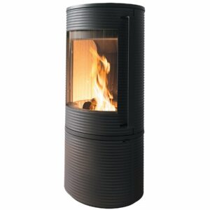 Poêle à bois en fonte "Altara" 7 kW Raccordable - Design Anthracite, Origine France Garantie