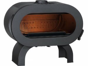 Poêle Fonte « Fifty Arche » – 92,2 x 44,25 x 73,3 cm – 10 kW – Anthracite