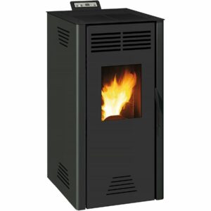 Poêle à granulés "Adrano" 47x56x95 cm - 3,1-7,3 kW - Anthracite - Noir, avec options connectivité et programmation