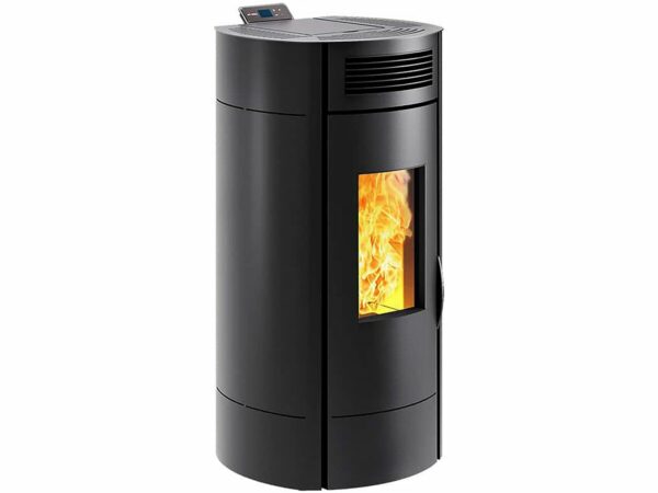Poêle à granulés Lodi 10 Wi-Fi – Puissance 3 à 9,5 kW, Programmation Smartphone, Design Arrondi Noir