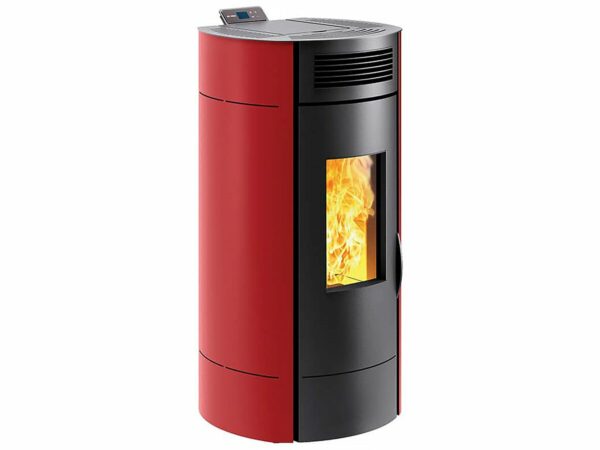 Poêle à granulés Lodi 10 Wi-Fi – Puissance de 3 à 9,5 kW – Appareil de chauffage programmable et connecté – Rouge