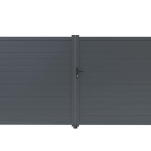 Portail aluminium "Marc" - 349.5 x 180.9 cm - Gris