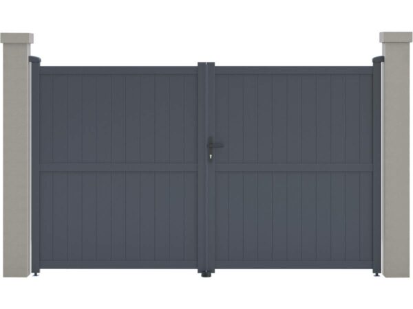 Portail aluminium "Maurice" gris 299.5x180.9 cm – Résistant, moderne et sécurisé