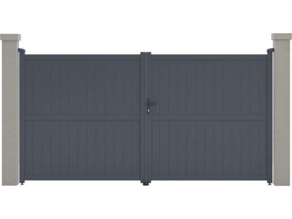 Portail aluminium "Maurice" gris 349,5 x 180,9 cm – Résistant, moderne et sécurisé