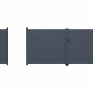 Pack Portail et Portillon "Marc" Gris en Aluminium Résistant et Facile à Installer