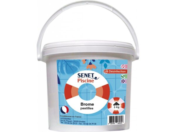 Brome en galet "Senet Piscine" 5 kg - Traitement au Brome pour Piscines et Spas