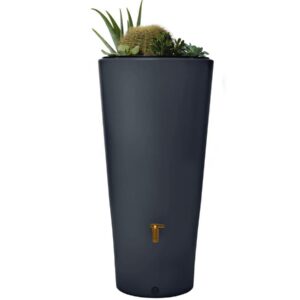 Kit Réservoir 2 en 1 "Vaso" - 220 L Gris Graphite pour Collecte et Décoration Extérieure