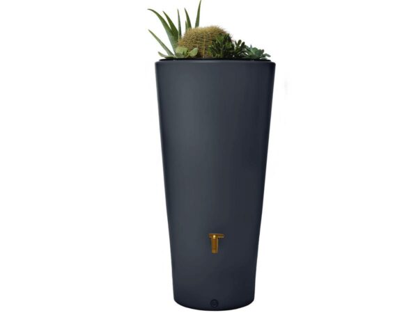 Kit Réservoir 2 en 1 "Vaso" - 220 L Gris Graphite pour Collecte et Décoration Extérieure