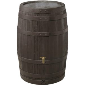 Kit Tonneau Vino 400L Brun - Réservoir Extérieur Authentique pour Jardin et Aménagement