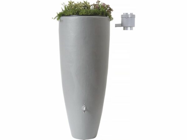 Kit 2 en 1 avec Bac à Fleur Amovible - Réservoir 300L Gris, Robinet en Laiton, Eco-Design Recyclé