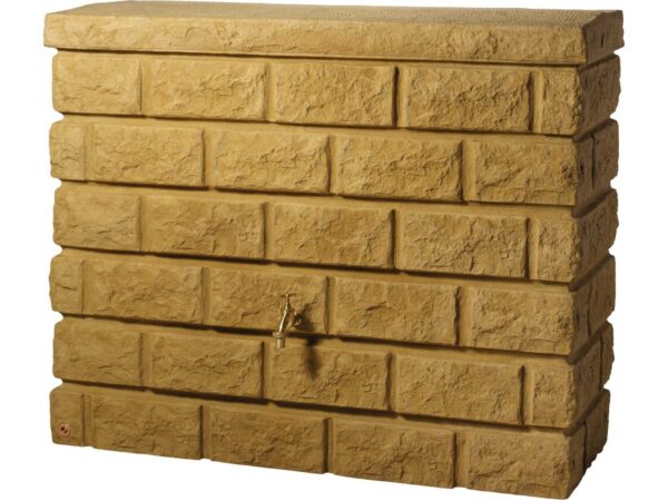 Kit Mur "Rocky" - Réservoir d'Eau Pluie 400 L Sable, Imitation Pierre, Facile à Installer