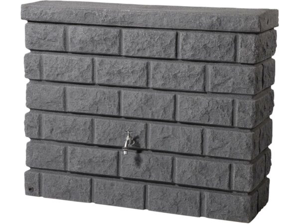 Kit Mur "Rocky" - 400 L Gris Granite | Réservoir d'Eau de Pluie Décoratif et Faible Encombrement