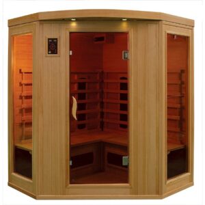 Cabine de sauna infrarouge 3/4 personnes en bois - Relaxation et bien-être chez vous