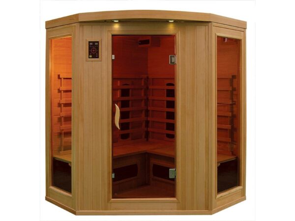 Cabine de sauna infrarouge 3/4 personnes en bois - Relaxation et bien-être chez vous