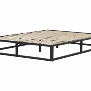 Cadre de lit en métal noir 140 x 190 cm – Résistance et confort garantis
