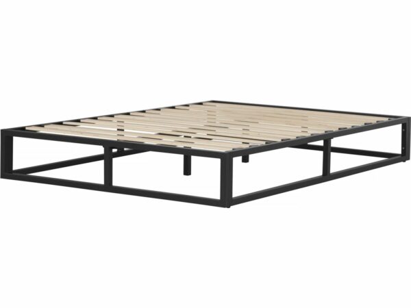 Cadre de lit en métal noir 140 x 190 cm – Résistance et confort garantis